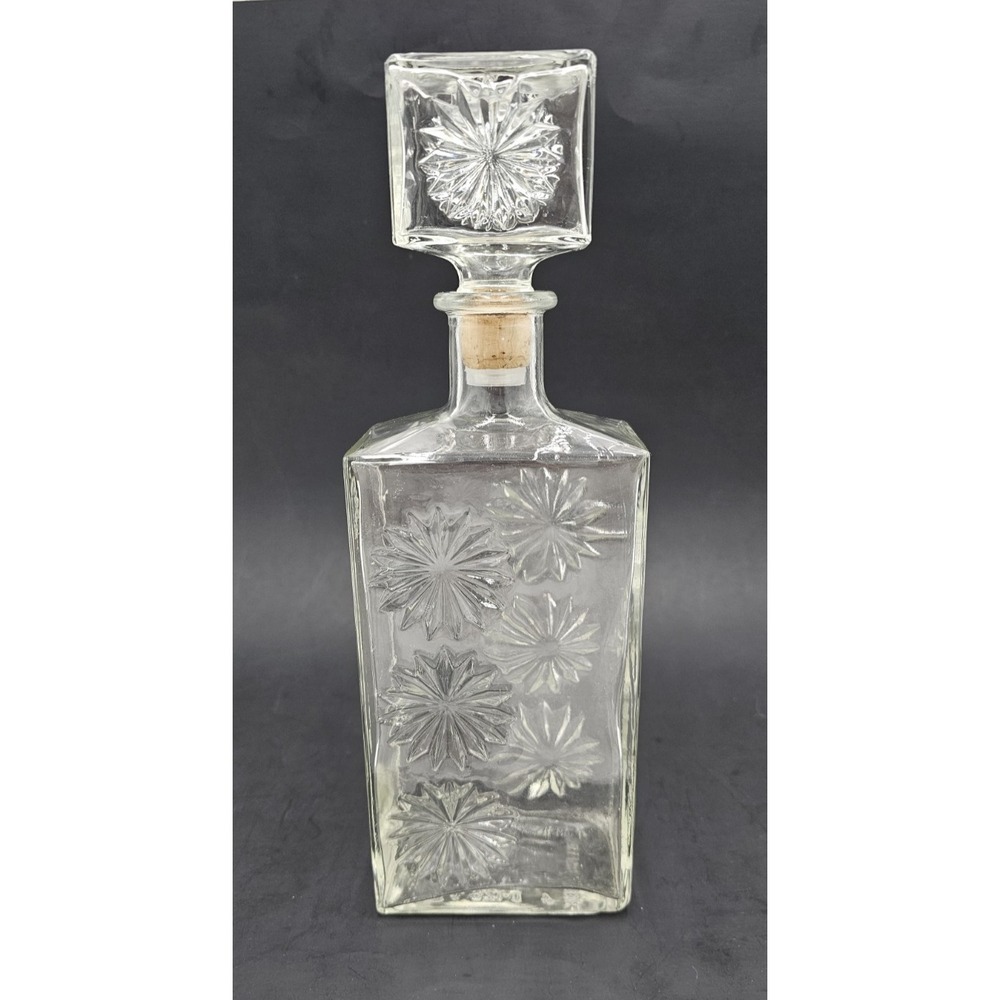 Four Roses Bourbon Whiskey Glass Decanter Bottle Thatcher Glass D-126 With Cork
